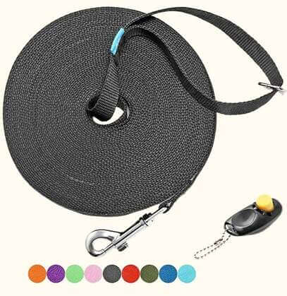 Long Dog Training Leash with Training Clickers