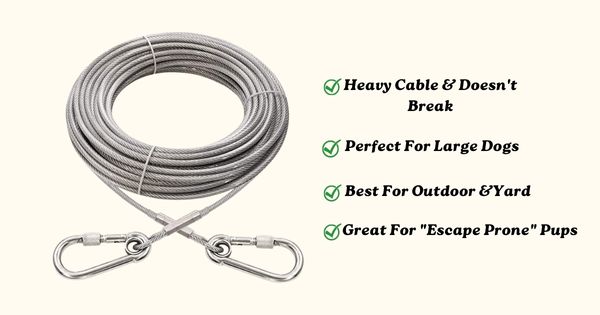 best tie out cable for large dog
